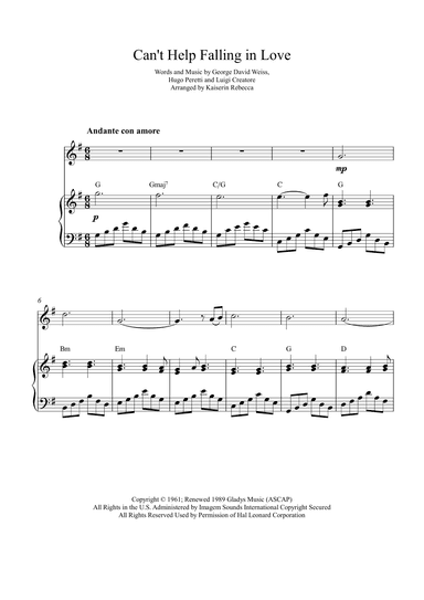 Can't Help Falling In Love (arr. Kaiserin Rebecca)