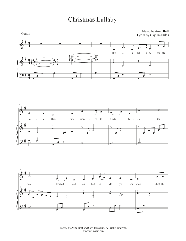 Christmas Lullaby (alto/mezzo vocal solo)