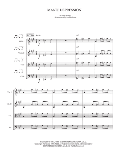 Manic Depression (arr. Joe Deninzon)