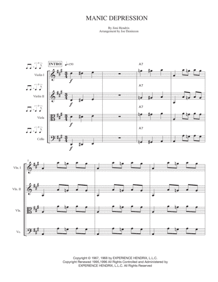 Manic Depression (arr. Joe Deninzon)