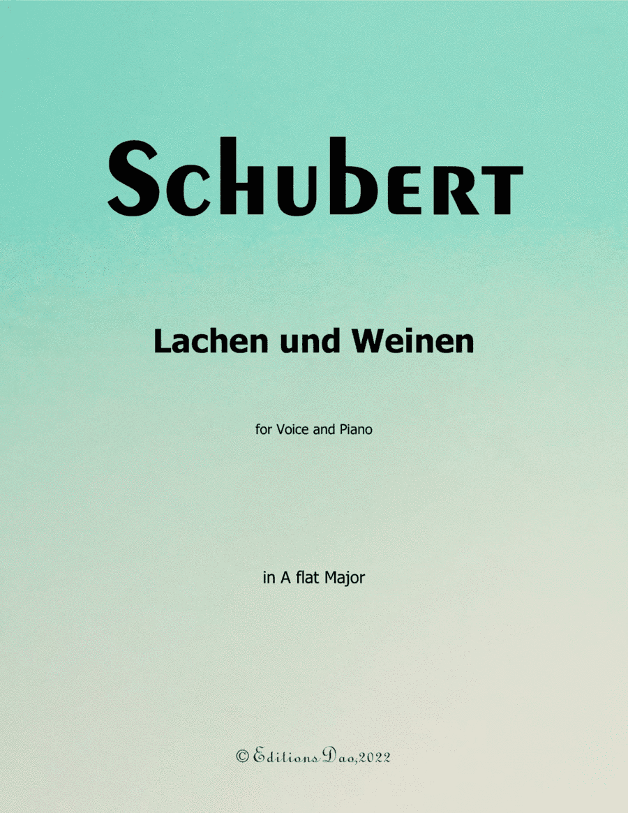 Lachen und Weinen, by Schubert, in A flat Major (arr. Editions Dao)