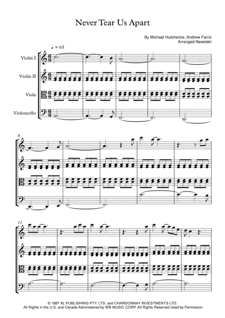 Never Tear Us Apart (arr. Newolski)