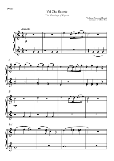 Tell Me What Love Is ("Voi Che Sapete") (arr. Chris Hsu)