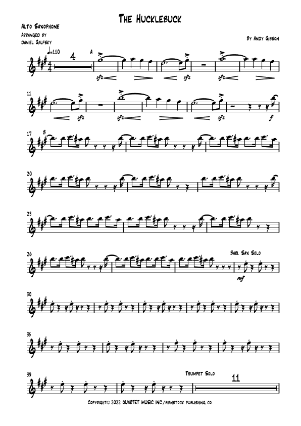 The Hucklebuck      -  Instrumental Version (arr. Daniel Galfsky)