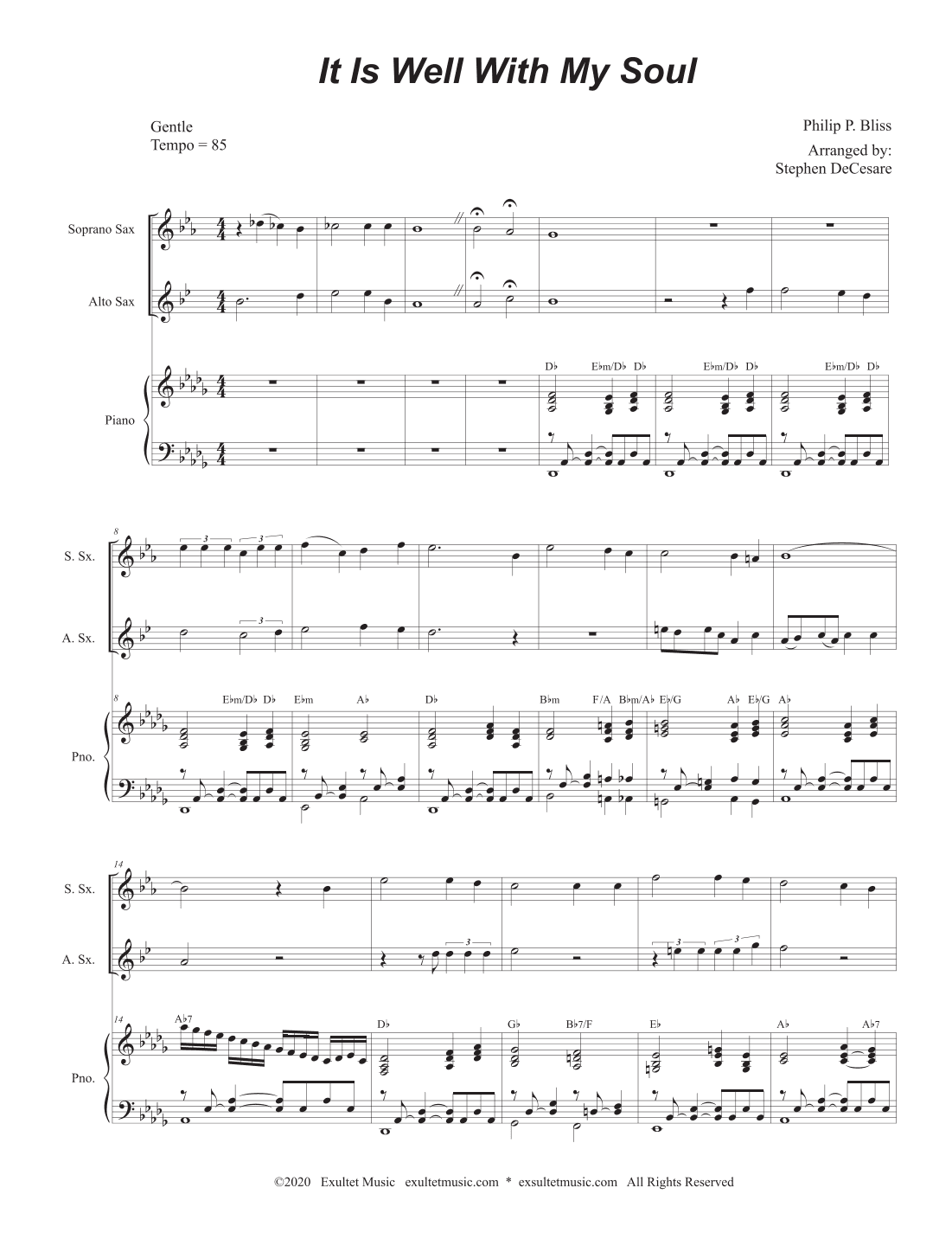 It Is Well With My Soul (Duet for Soprano and Alto Saxophone) (arr. Stephen DeCesare)