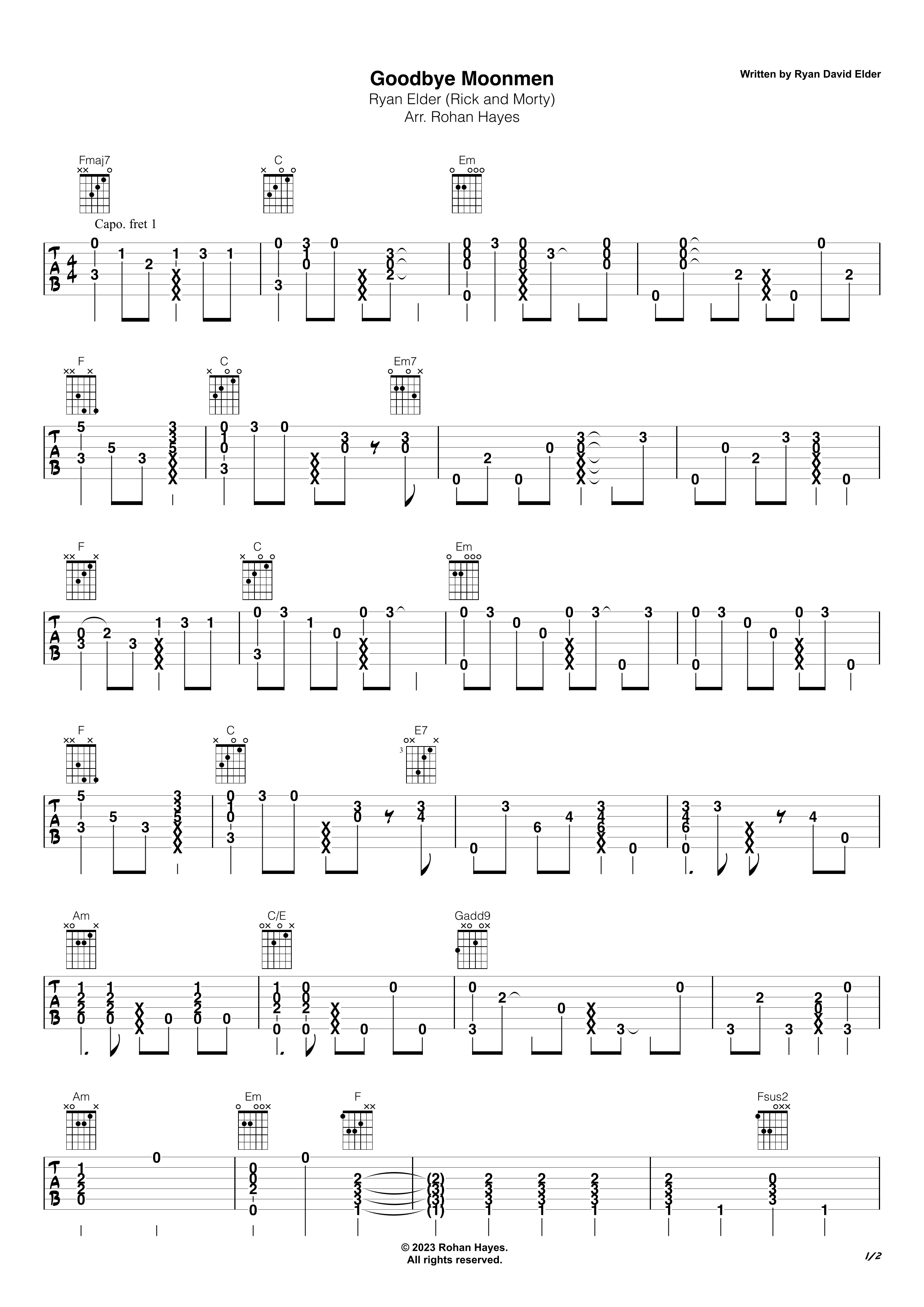 Goodbye Moonmen (arr. Rohan Hayes)