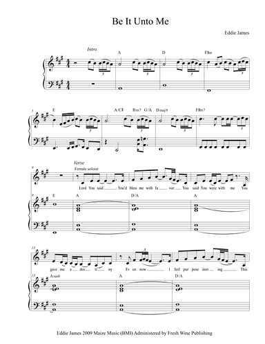 Be It Unto Me