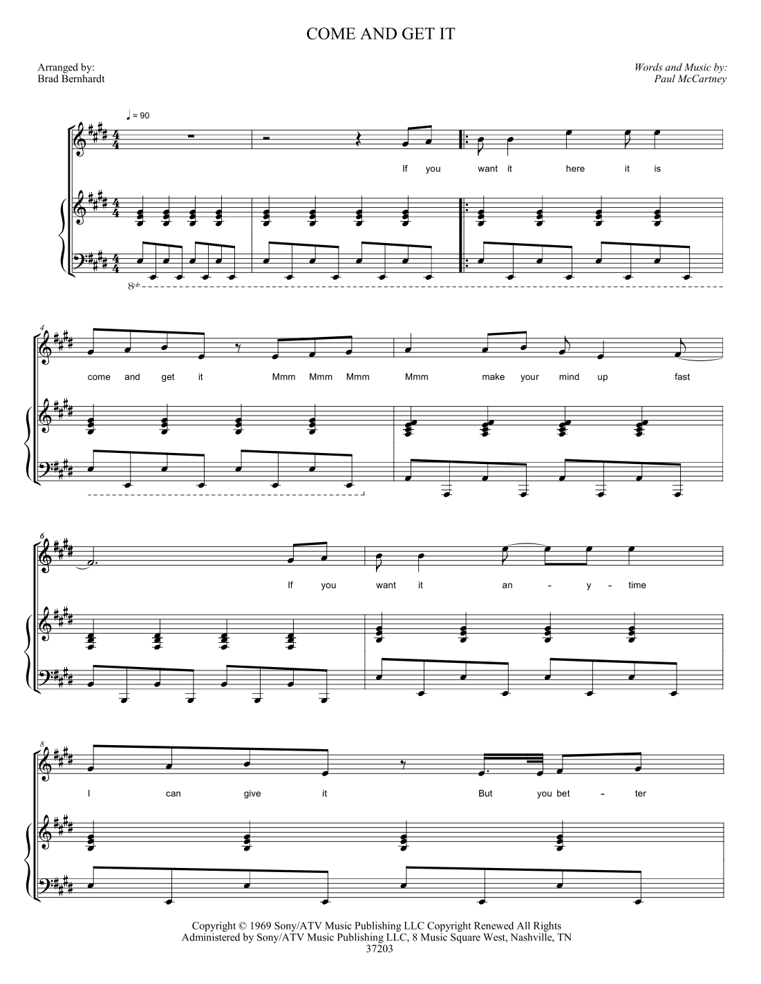 Come And Get It (arr. Brad Bernhardt)