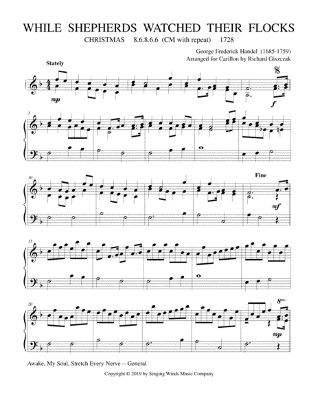 While Shepherds Watched Their Flocks (CHRISTMAS) (arr. Richard Giszczak)
