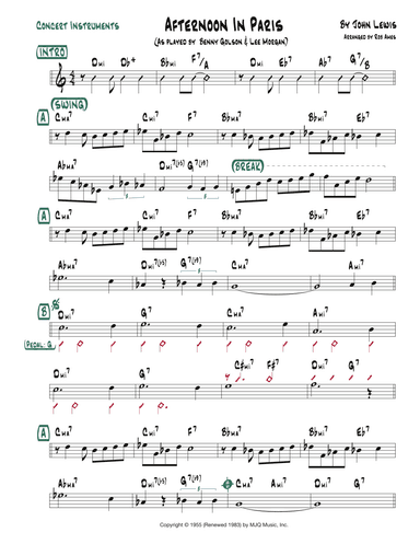 Afternoon In Paris (arr. Rob Ames)