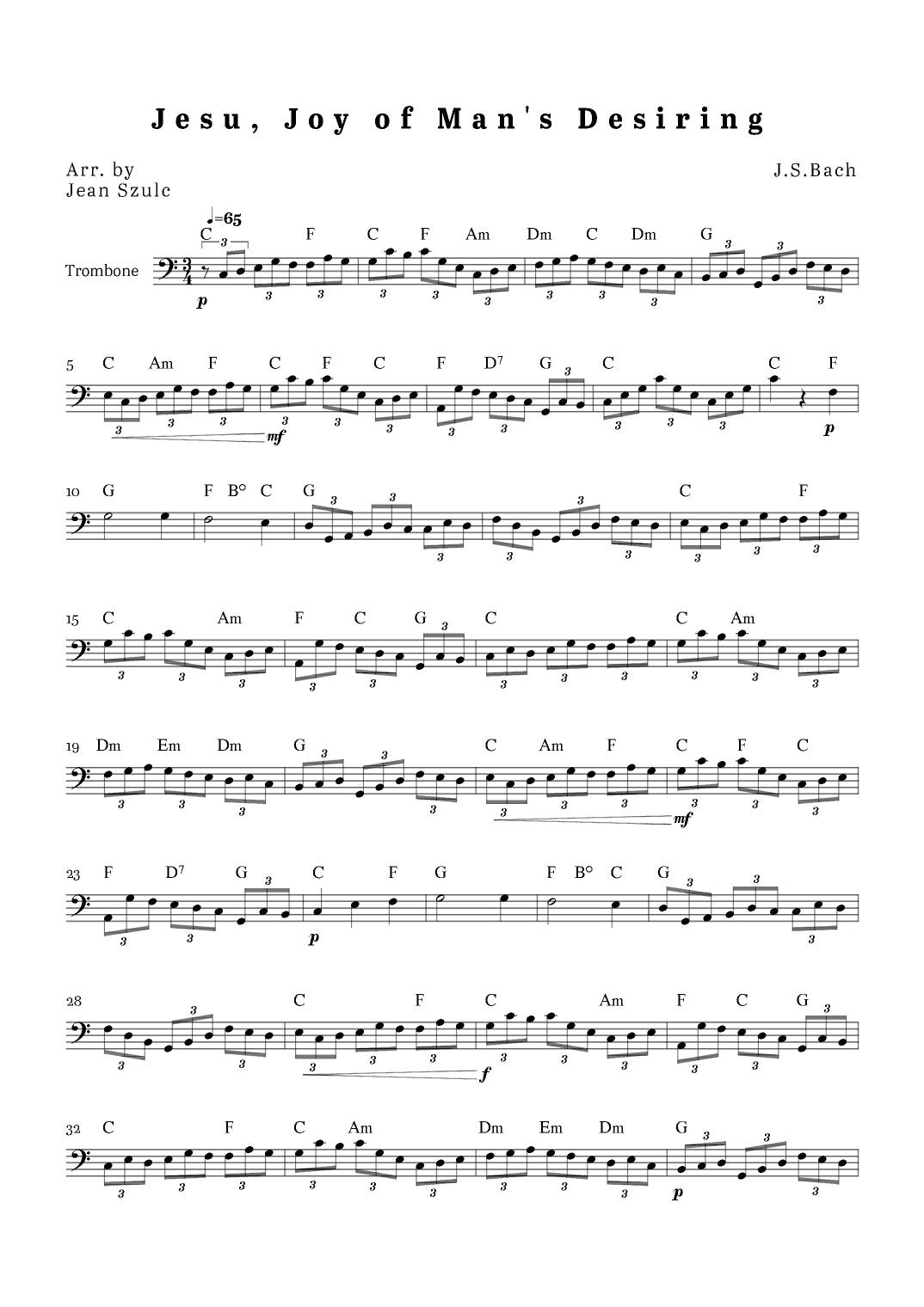 Jesu, Joy of Man's Desiring (arr. Jean Szulc)