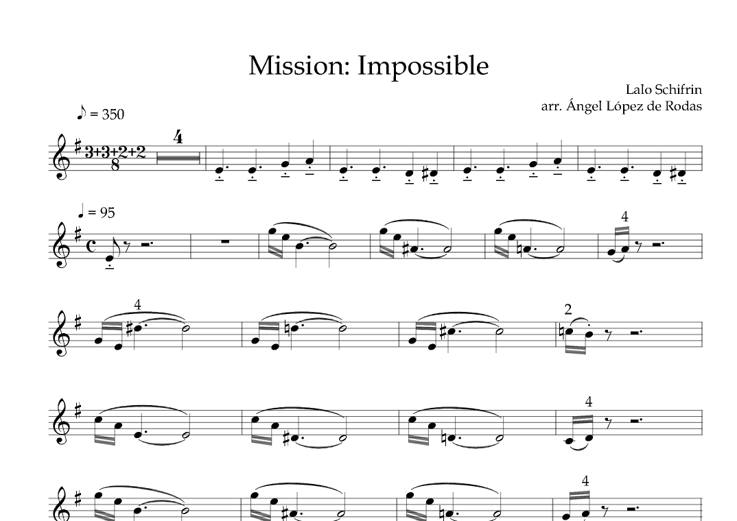 Mission: Impossible Theme (mission Accomplished) (arr. Ángel López de Rodas)