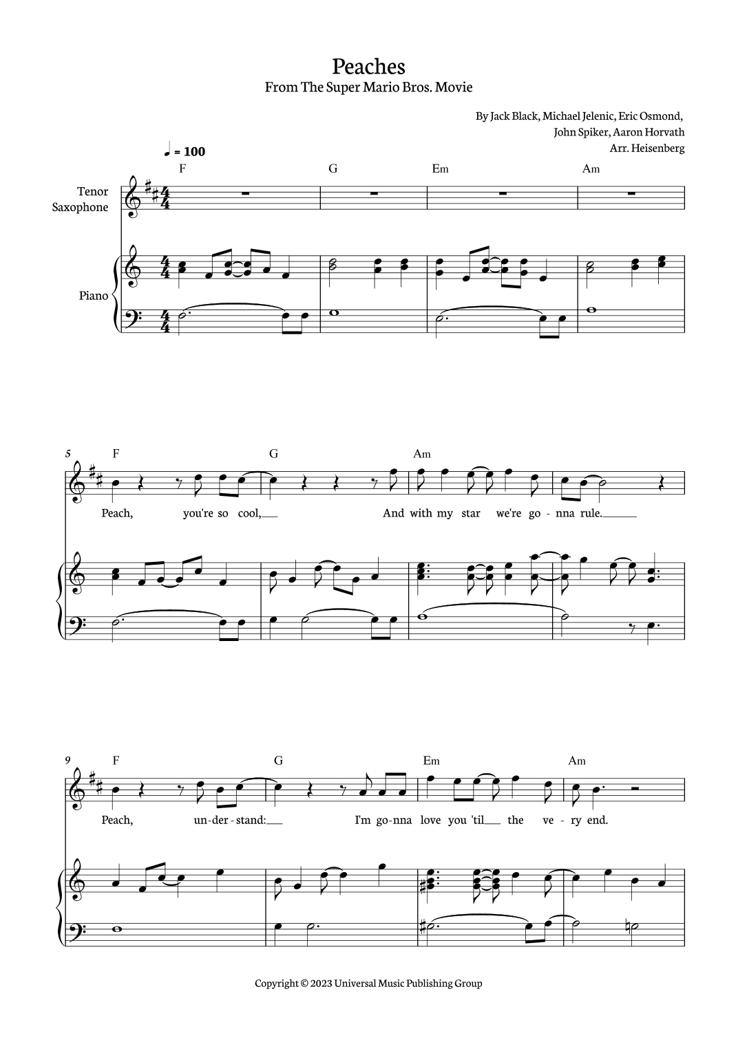 Peaches (arr. Heisenberg)