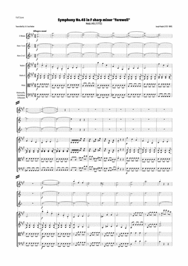 Haydn - Symphony No.45 in F sharp minor, Hob.I:45 "Farewell" (arr. J.G. Cucó Barber)