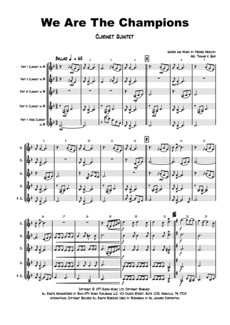 We Are The Champions (arr. Thomas H. Graf)