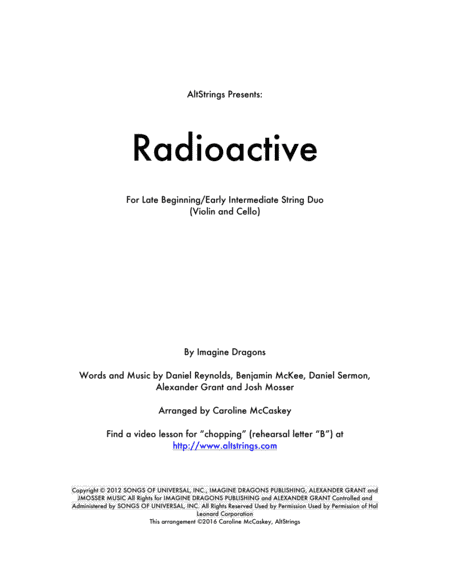 Radioactive (arr. Caroline McCaskey)