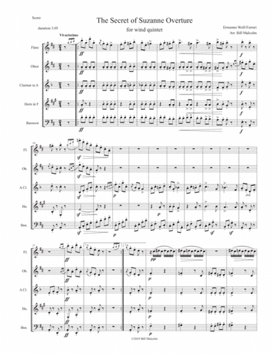 The Secret of Suzanne Overture for wind quintet (arr. Bill Malcolm)