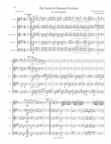 The Secret of Suzanne Overture for wind quintet (arr. Bill Malcolm)