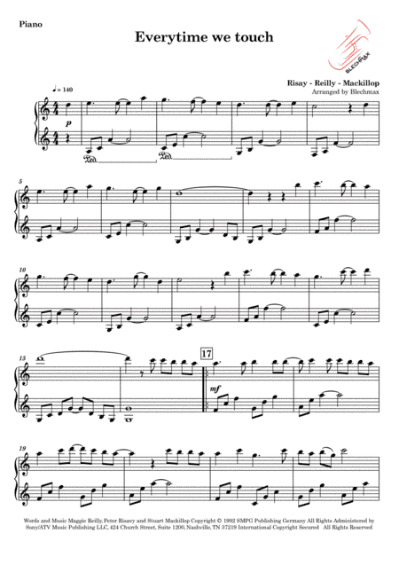 Everytime We Touch (arr. BlechMax)
