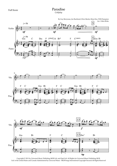 Paradise (arr. Fabio Britto)