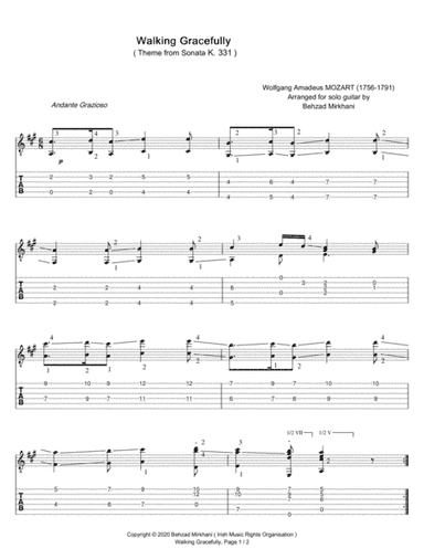 Walking Gracefully (Mozart for Solo Guitar) (arr. Behzad Mirkhani)