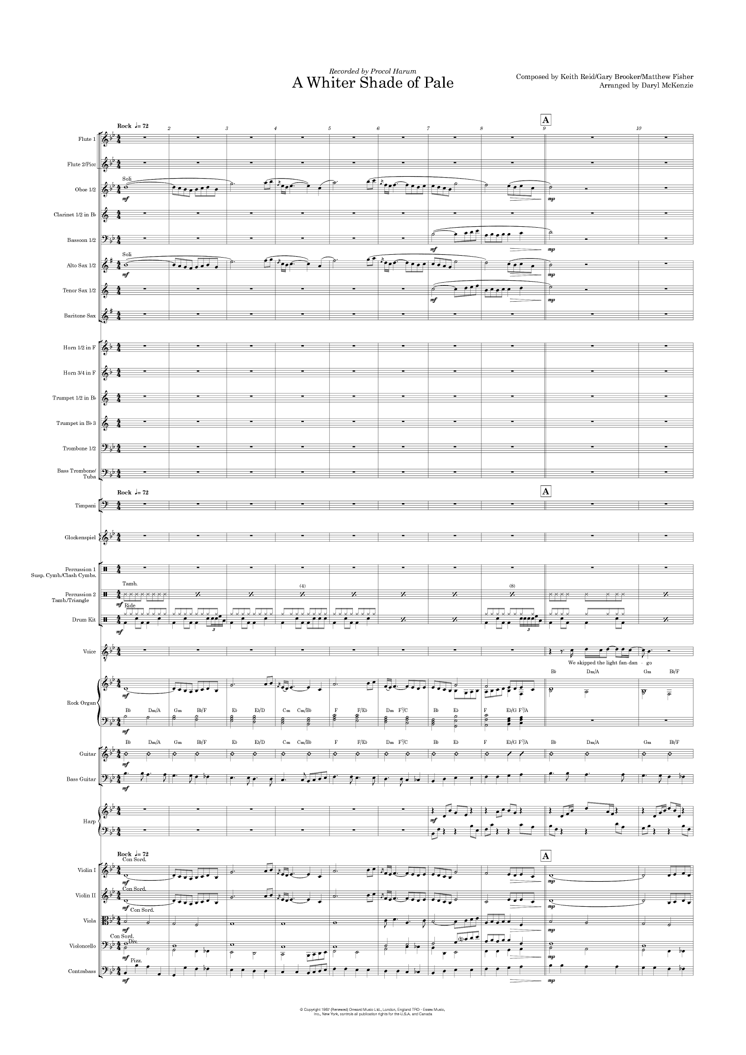 A Whiter Shade Of Pale (arr. Daryl McKenzie)