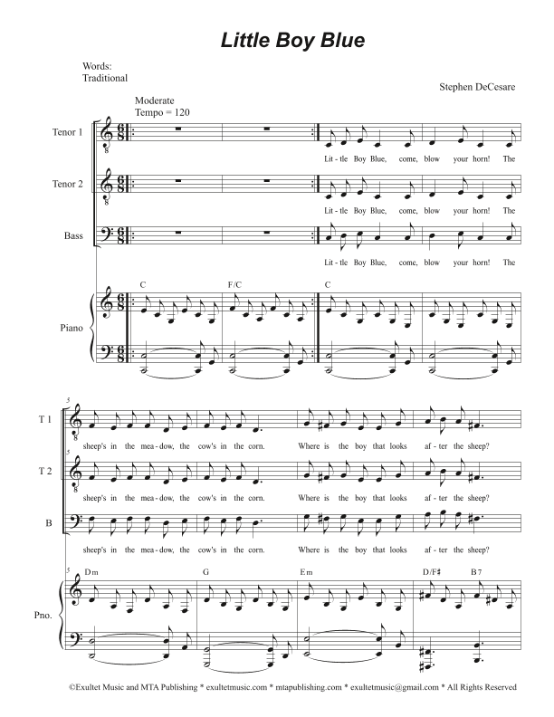 Little Boy Blue (Vocal Trio - (TTB)