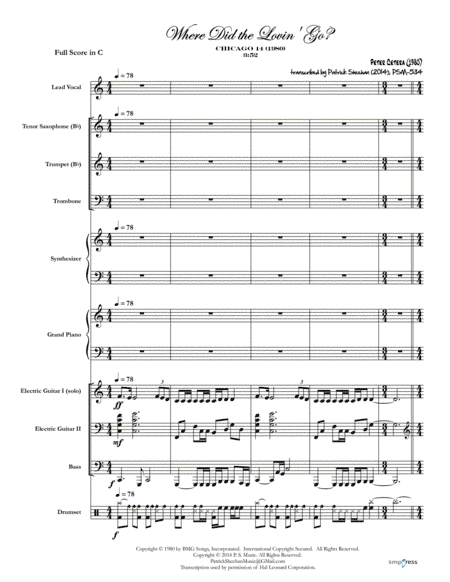 Where Did The Lovin' Go (arr. Patrick Sheehan)
