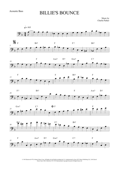Billie's Bounce (bill's Bounce) (arr. The Sheet Music Library)