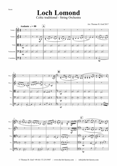 Loch Lomond - Celtic Traditional - String Orchestra (arr. Thomas H. Graf)