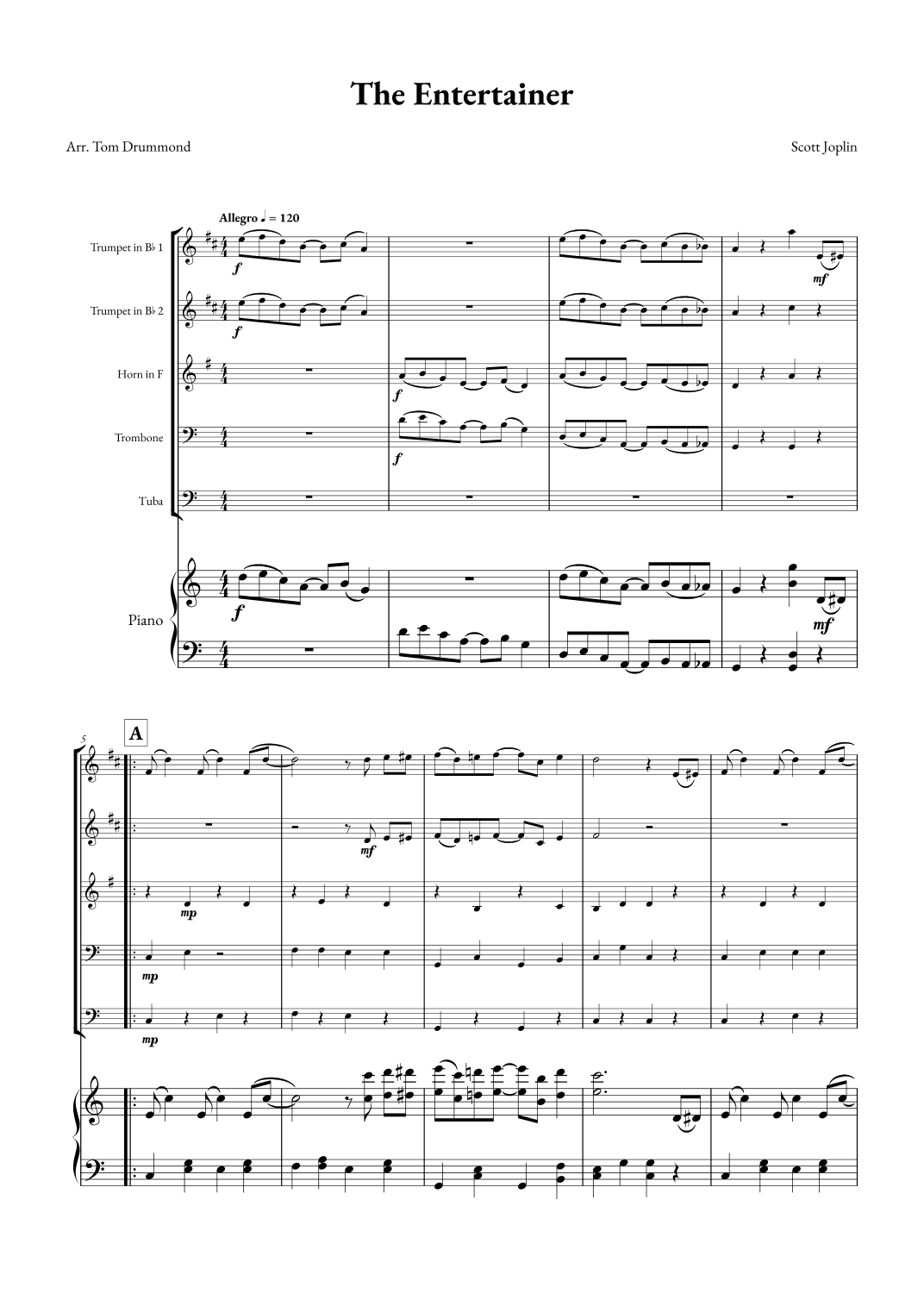 The Entertainer (arr. Tom Drummond)