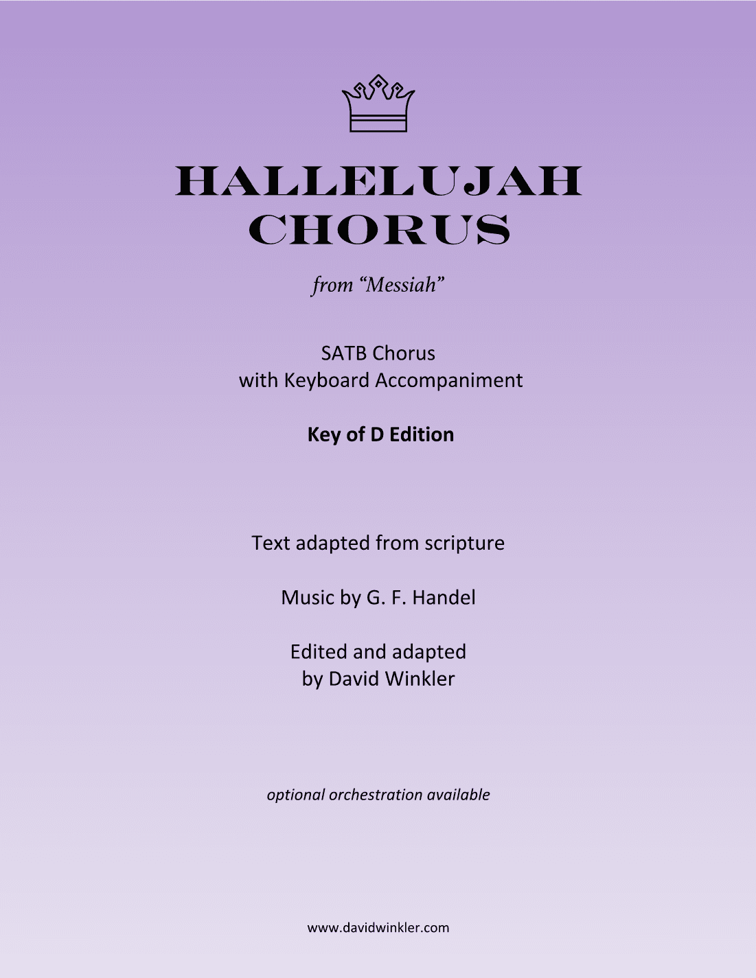 Hallelujah Chorus (SATB, key of D) (arr. David Winkler)
