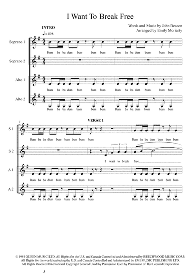I Want To Break Free (arr. Emily Moriarty)