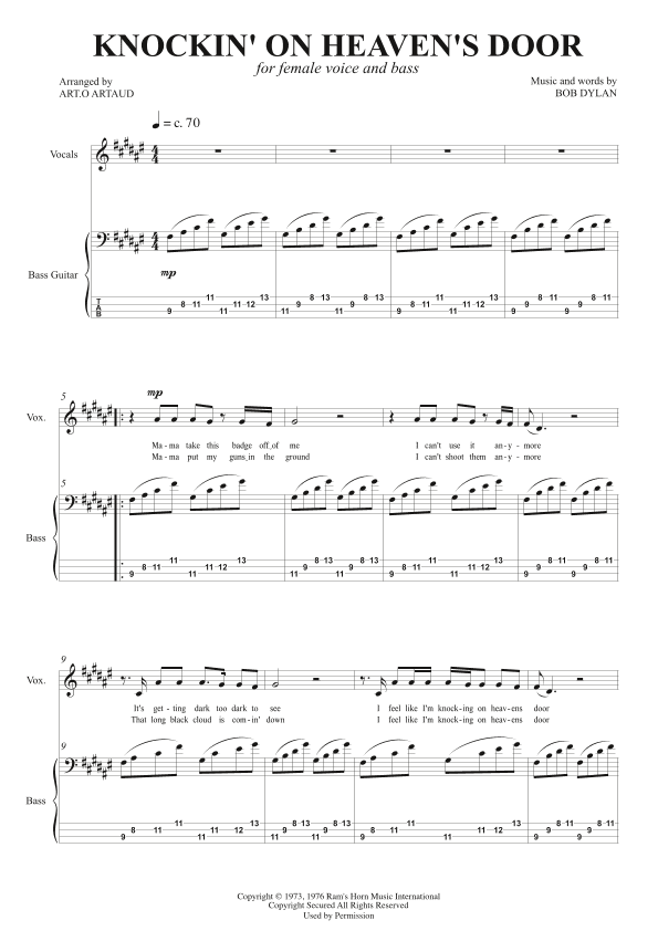 Knockin' On Heaven's Door (arr. Art.o Artaud)
