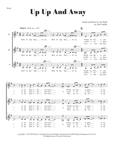Up, Up And Away (arr. Julie Gaulke)