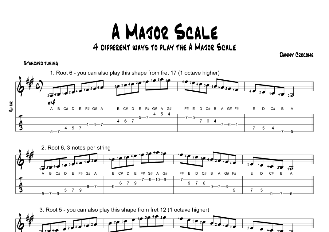 A Major Scale (4 Ways to Play)