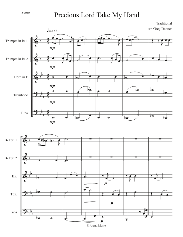 Precious Lord Take My Hand (arr. Greg Danner)