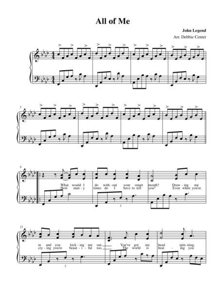 All Of Me (arr. Debbie Center)