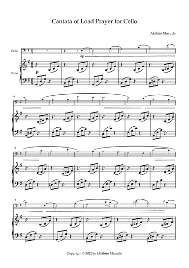 Cantata of 'Load's Prayer' for Cello