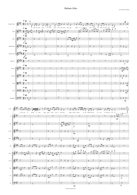 Barbara Allen for low voice and orchestra (arr. David Warin Solomons)