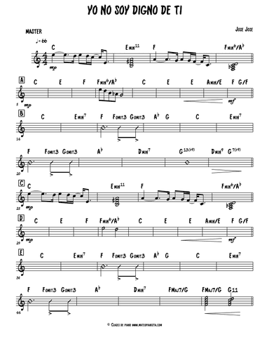 Yo No Soy Digno De Ti (arr. Mateo Aguilar)