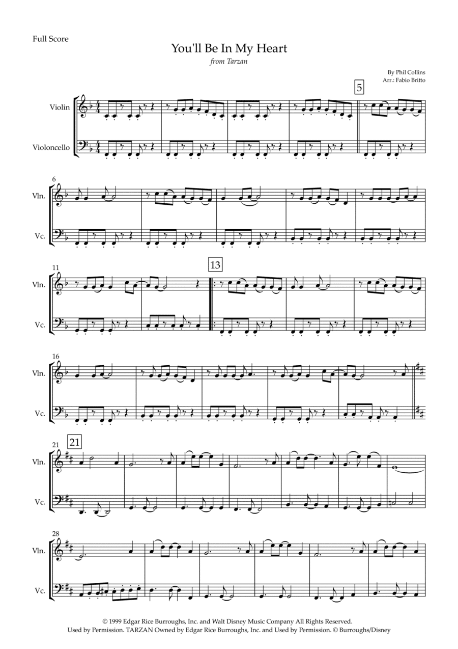 You'll Be In My Heart (arr. Fabio Britto)