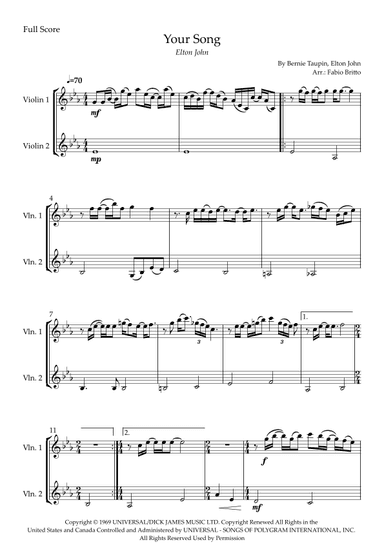 Your Song (arr. Fabio Britto)
