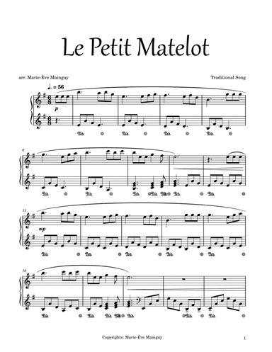 Le petit matelot (arr. Marie-Ève Mainguy)