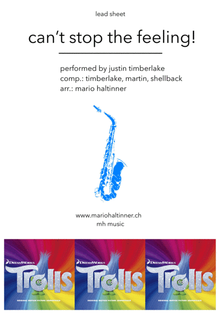 Can't Stop The Feeling  from TROLLS (arr. Mario Haltinner)