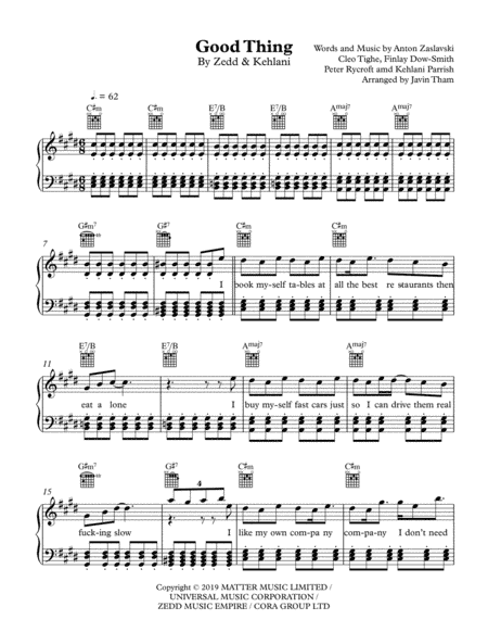 Good Thing (arr. Javin Tham)