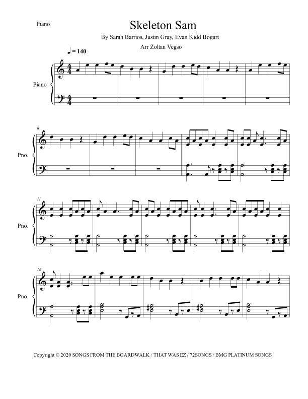 Skeleton Sam (arr. Zoltan Vegso)