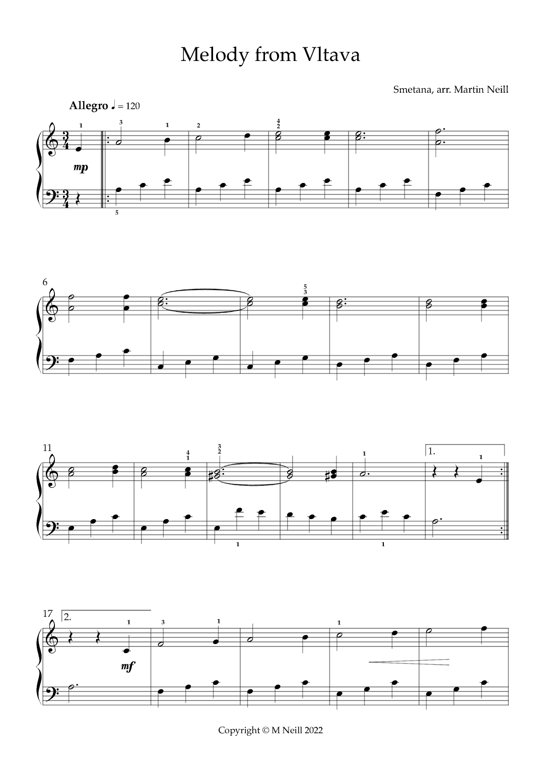 Melody from Vltava (arr. Martin Neill)