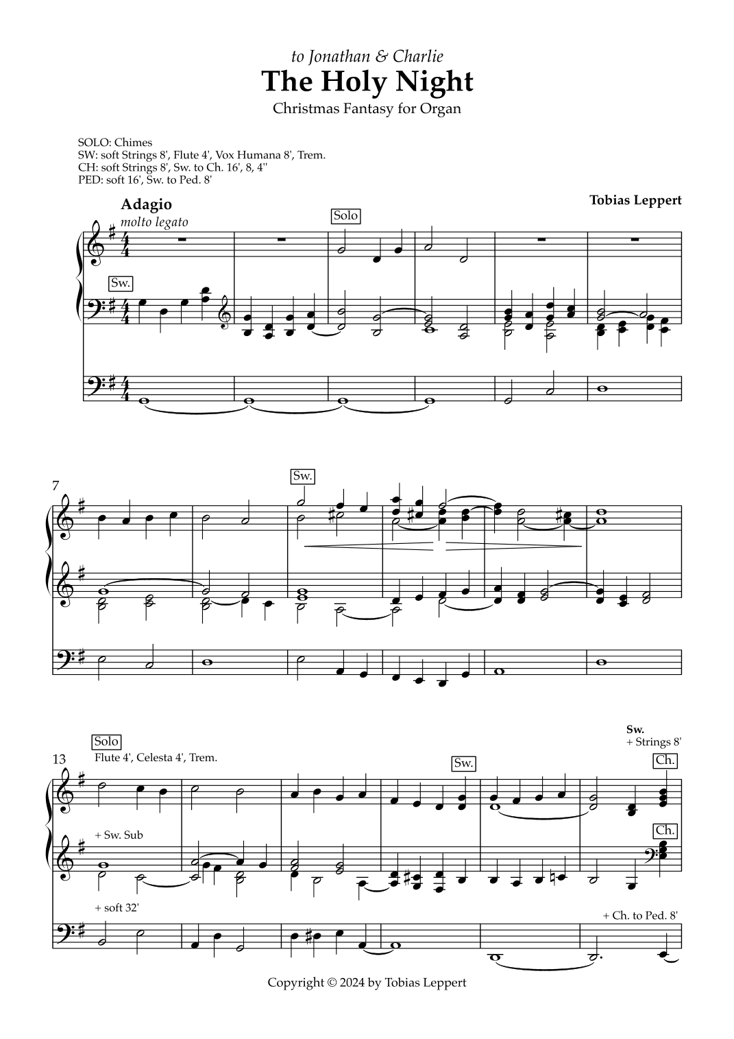 The Holy Night - Christmas Fantasy for Organ