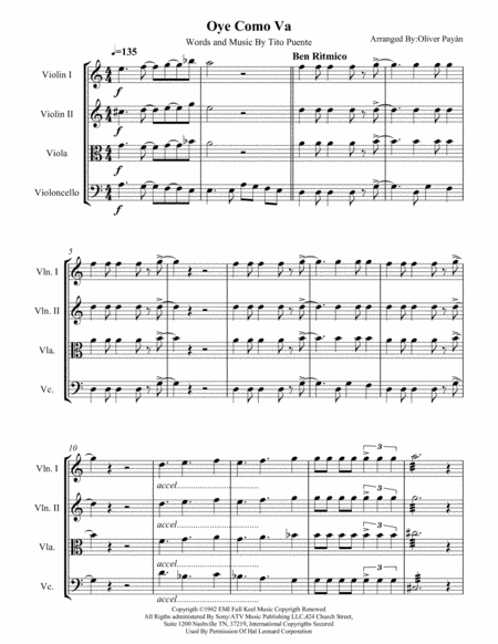 Oye Como Va (arr. Oliver Payan)